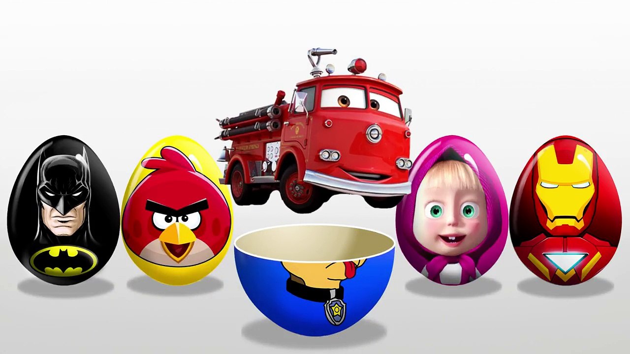 FIRETRUCK! Learn Colors with Surprise Eggs! Masha and the Bear! Video for kids and Toddlers!