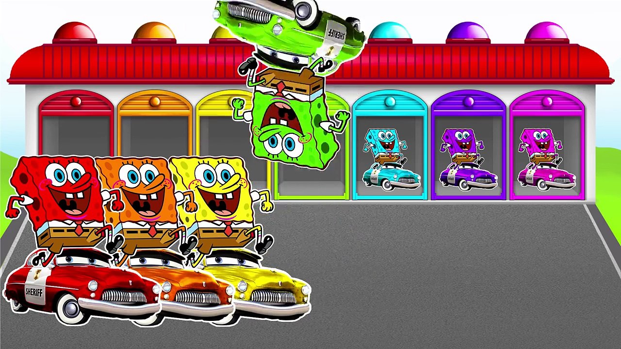 NEW SPONGE BOB and McQUEEN POLICE CAR!!! LEARN COLORS AND NUMBERS! Video for kids and toddlers!