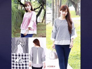 BAJU TERBARU!! WA 0821-1111-2055, Baju Casual Hitam Putih Hijab