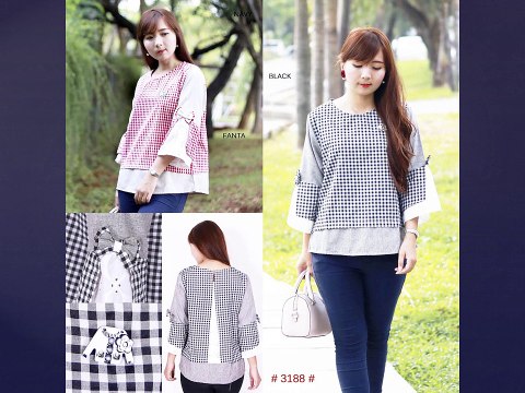 BAJU TERBARU!! WA 0821-1111-2055, Baju Casual Hitam Putih Hijab