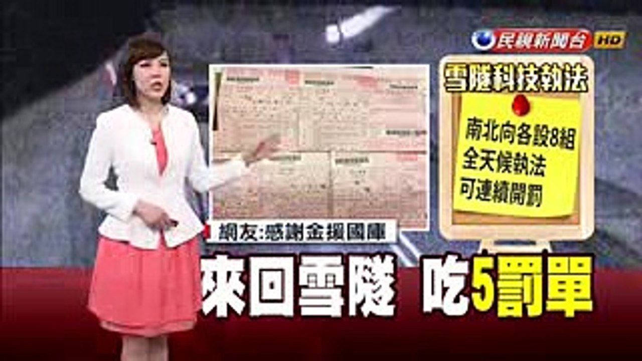 雪隧被開5罰單 發文遭酸國庫靠你了－民視新聞 (1)