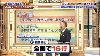 都市銀行／地方銀行／信用金庫　それぞれの違い とは？　池上彰