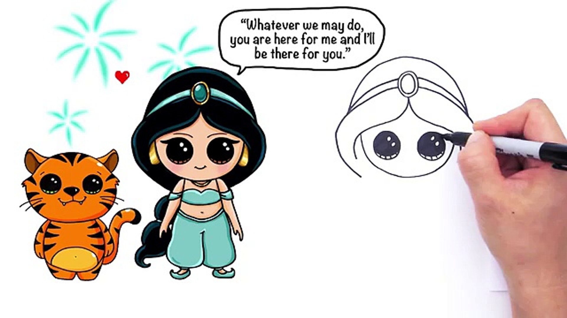 How to Draw Disney Princess Jasmine from Aladdin Cute - Vidéo Dailymotion