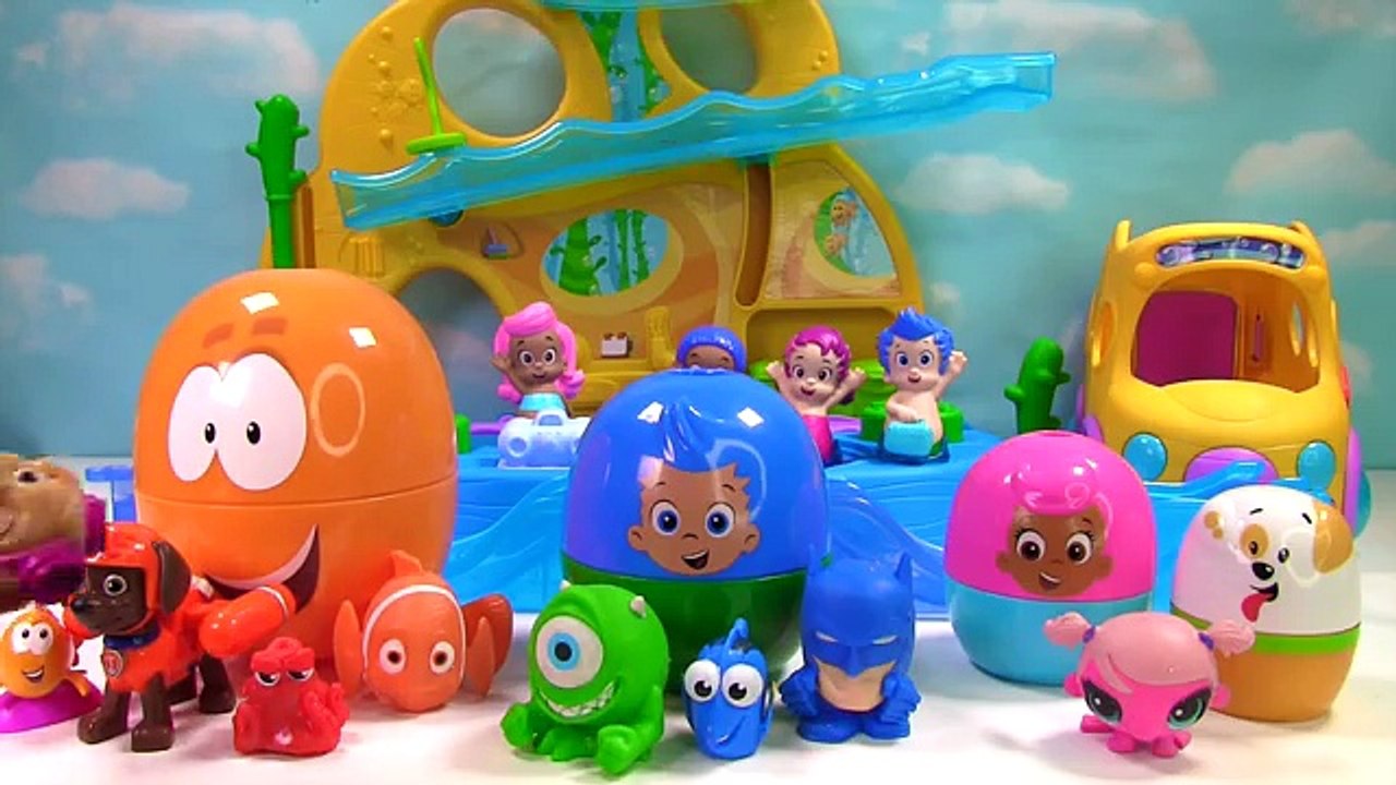 Best Learning Colors Video for Children with Bubble Guppies Stacking Cup and School Bus