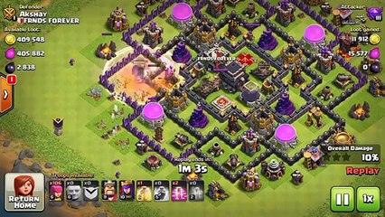 Clash of Clans - Town Hall 9 Defense (CoC TH9) BEST Trophy Base Layout + Defense Replays