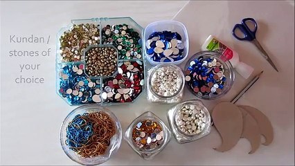 How to Make rearrangable kundan Rangoli, DIY Kundan Rangoli