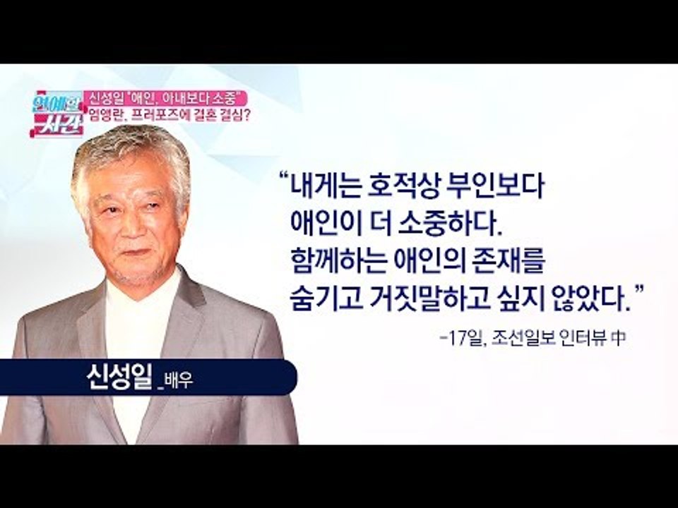 신성일, 아내 엄앵란보다 애인이 더 소중하다?