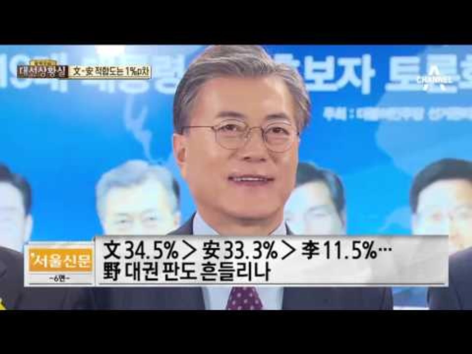 문재인 안희정 적합도는 1%p차