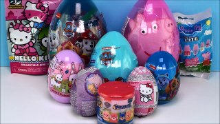 Easter Surprise Eggs Peppa Pig Hello Kitty Paw Patrol Mashem Series 3 Micro Lite Blind Bags Toys