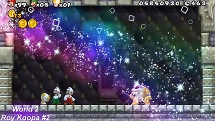 New Super Mario Bros. Wii ★All Boss Fights★ (With 3 Players) [Part 1/ 2]