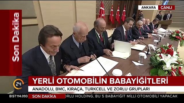 Yerli otomobilde Cumhurbaşkanı Erdoğan'ın katılımıyla imzalar atıldı