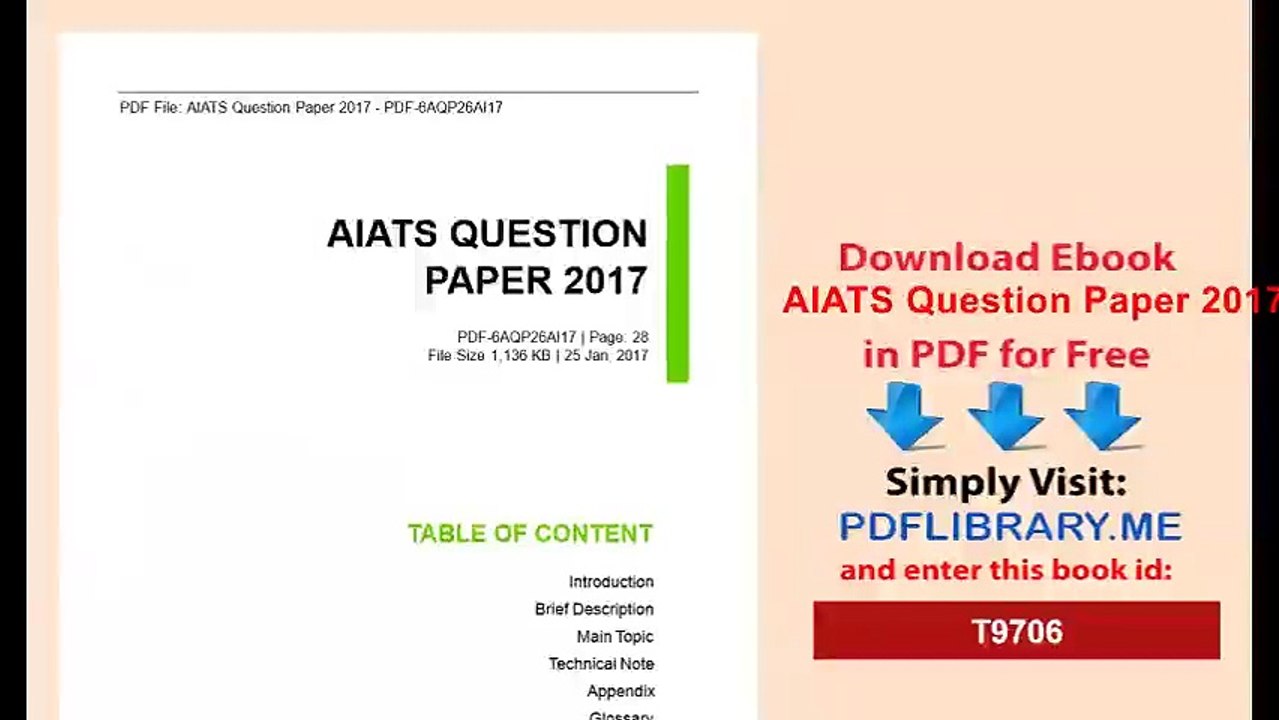 AIATS Question Paper 2017