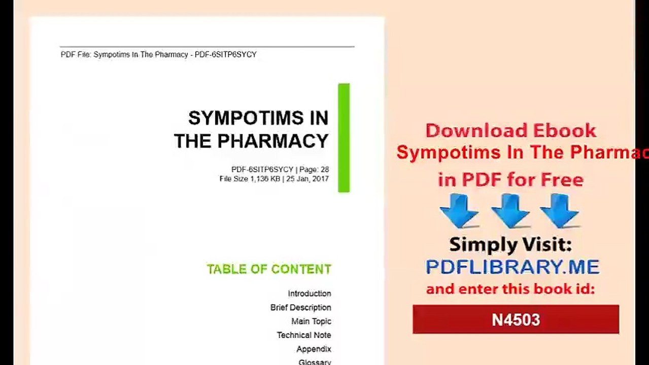 Sympotims In The Pharmacy