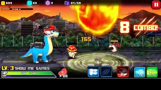 Dino Robot Addict Headed Dragon + Dinobot Brachio - Full Game Play - 1080 HD