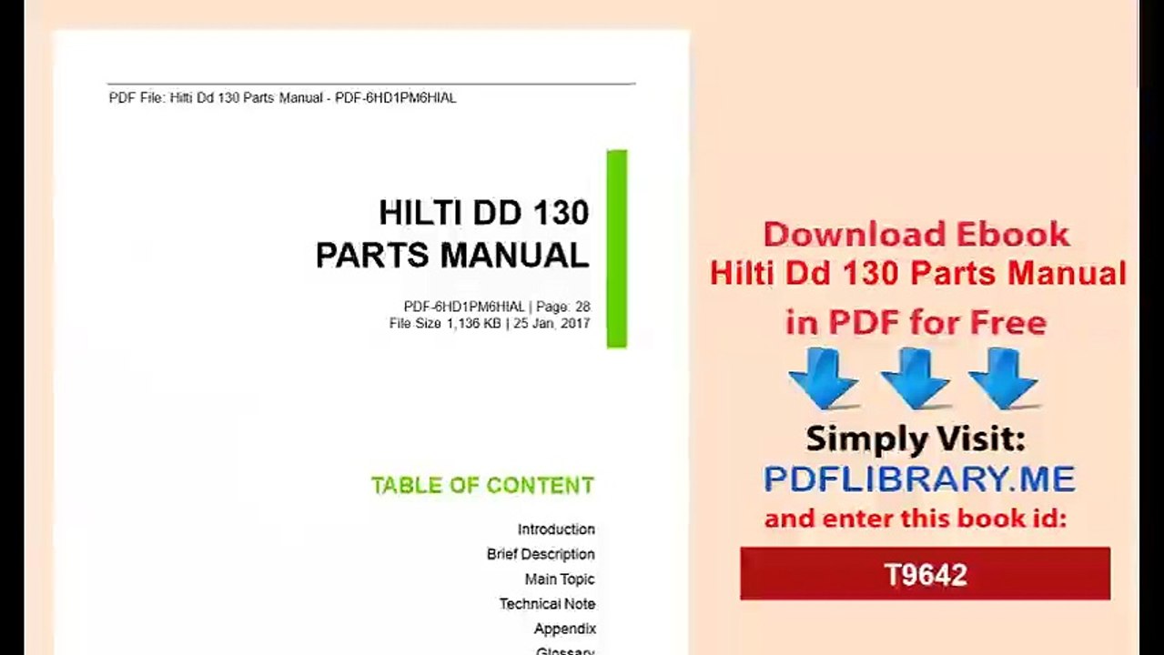 Hilti Dd 130 Parts Manual