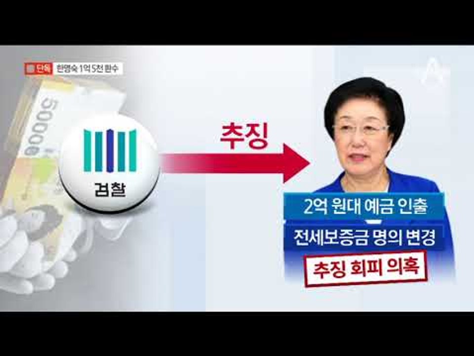 [채널A단독]檢, ‘한명숙 범죄수익’ 1억 5천만 원 환수