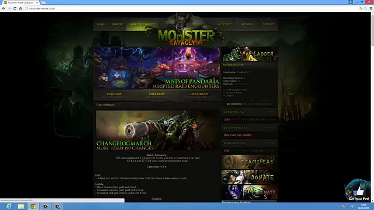 Como baixar e criar conta WoW 5.4.8 Monster Servidor Privado