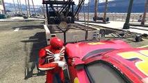 Spiderman Repairs red Lightning McQueen Car Spiderman Cartoon for Children with Nursery Rhymes Songs