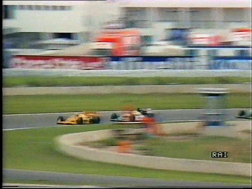 GP Spagna 1987: Sorpassi di N. Piquet a Boutsen e di N. Piquet, Boutsen e Prost ad A. Senna e ritiro di Berger
