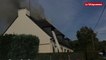 Arradon (56).  Incendie dans une maison rue Saint-Martin