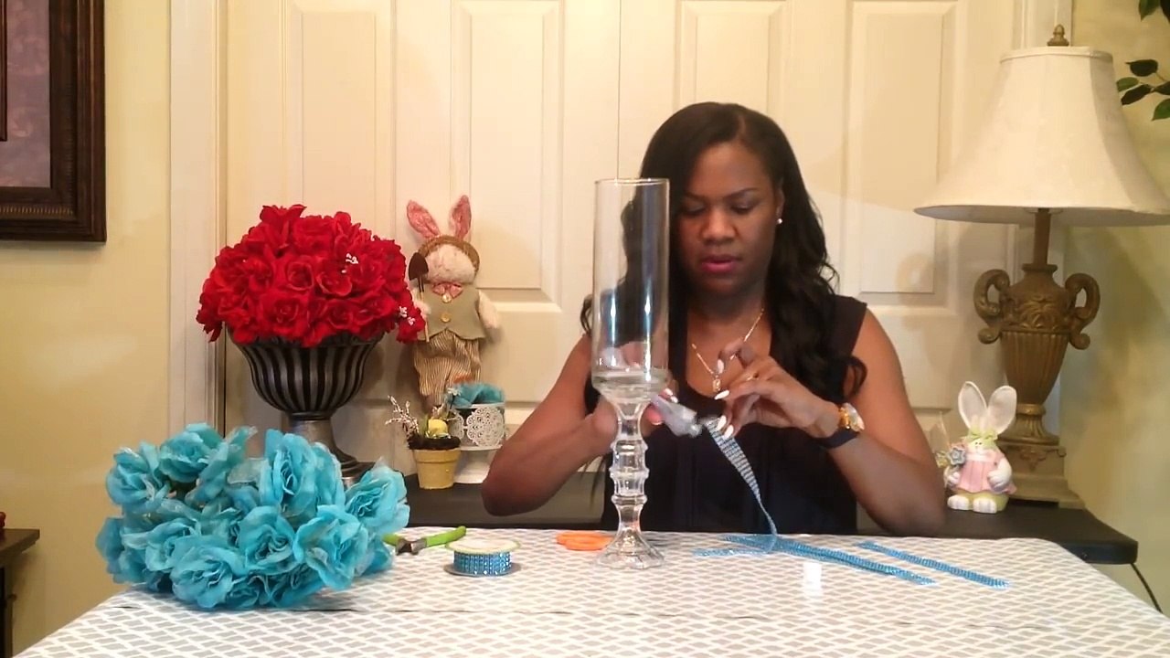 DIY -DOLLAR TREE - SPRING BLING CENTERPIECES