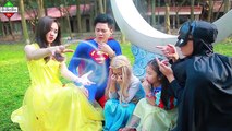 Spiderman is Police Guns Joker thief Candy of Baby Elsa Doctor inject Anna Superhero funny