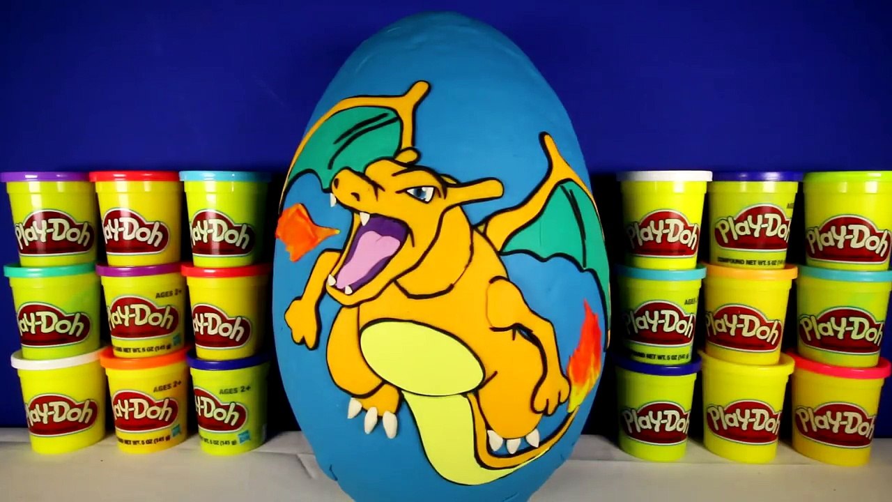 GIANT CHARIZARD Surprise Egg Play Doh - Pokemon Toys Lego Super Mario Minecraft