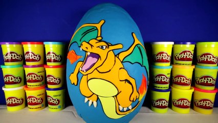 GIANT CHARIZARD Surprise Egg Play Doh - Pokemon Toys Lego Super Mario Minecraft