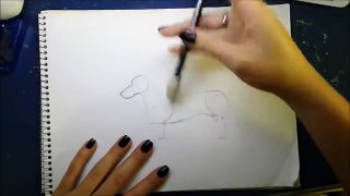 Como desenhar um cachorro modo fácil / How to draw a dog easy mode | Julia Maciel