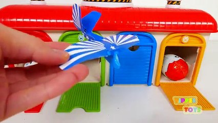 Garage Parking Playset with Surprise Eggs for Kids! Learn Colors Compilation Video for Children