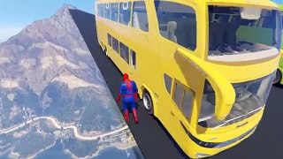 SPIDERMAN VS BUS COLOR MCQUEEN CARS MONSTER TRUCK FAIL Fun Superheroes w Nuresy Rhymes for Kids