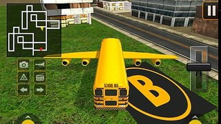 Flying School Bus Simulator 3D Free - School Kids Transport iOS Gameplay