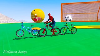Learn Numbers - Superhero Bikes Colors in Spiderman Cartoon - Cars Colors For Kids & Nursery Rhymes