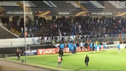Altercation entre Evra et les supporters de l'OM avant le match d'Europa League