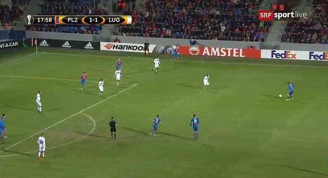 Michael Krmencik Goal HD - Plzen	2-1	Lugano 02.11.2017