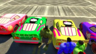 Hulk colors Nursery Rhymes songs for children Lightning McQueen Children Songs with Action