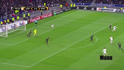 Houssem Aouar Goal - Lyon vs Everton (2-0) -  EUROPA LEAGUE 2-11-2017 HD