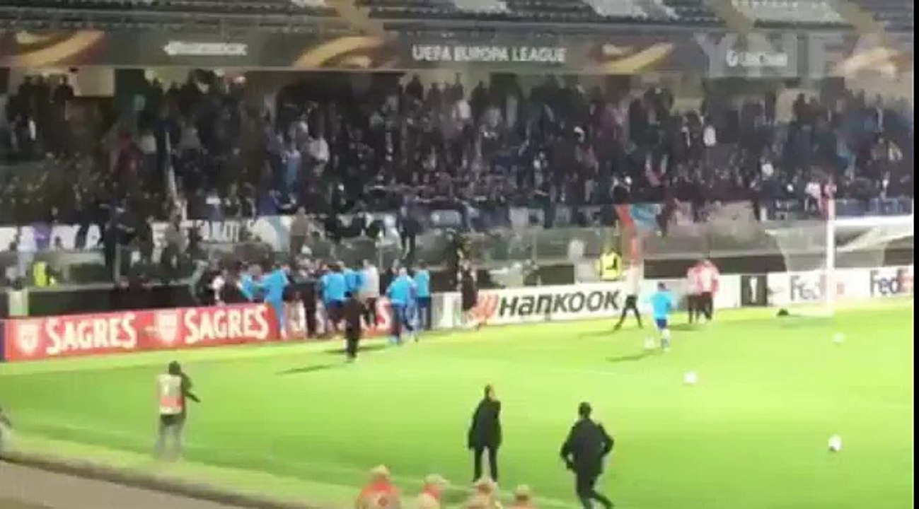 Guimaraes 1 - 0  Marseille  02/11/2017 Evra Red Card in the match Europa League HD Full Screen .