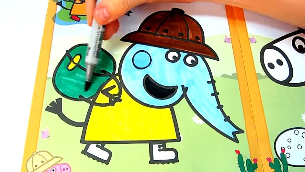 Peppa Pig Emily Elephant Kids Fun Art Activities Coloring Book Pages with Colored Markers