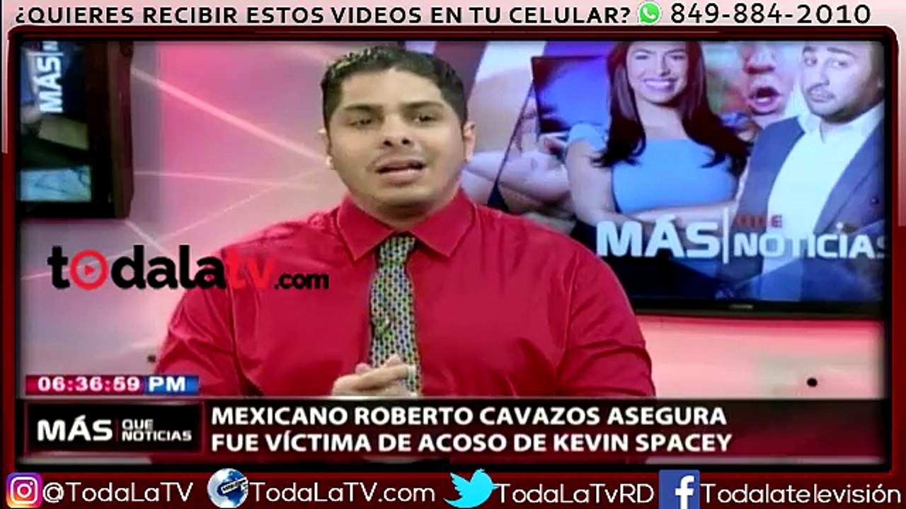 Mexicano Roberto Cavazos asegura fue víctima de acoso de Kevin Spacey-Más Que Noticias-Video