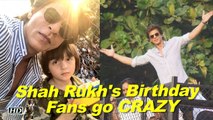 Shah Rukh’s Birthday | Fans go CRAZY | Abram accompanies him