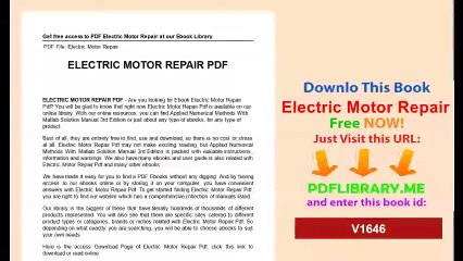 Electric Motor Repair