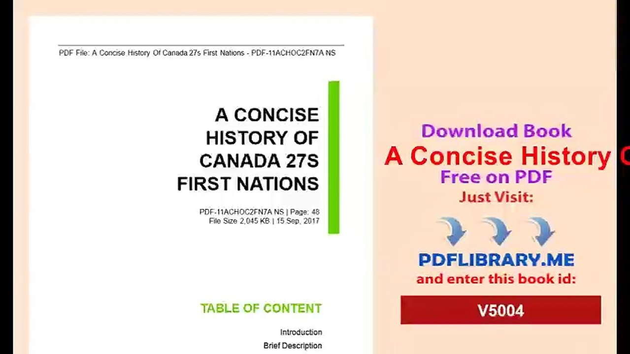 A Concise History Of Canada27s First Nations