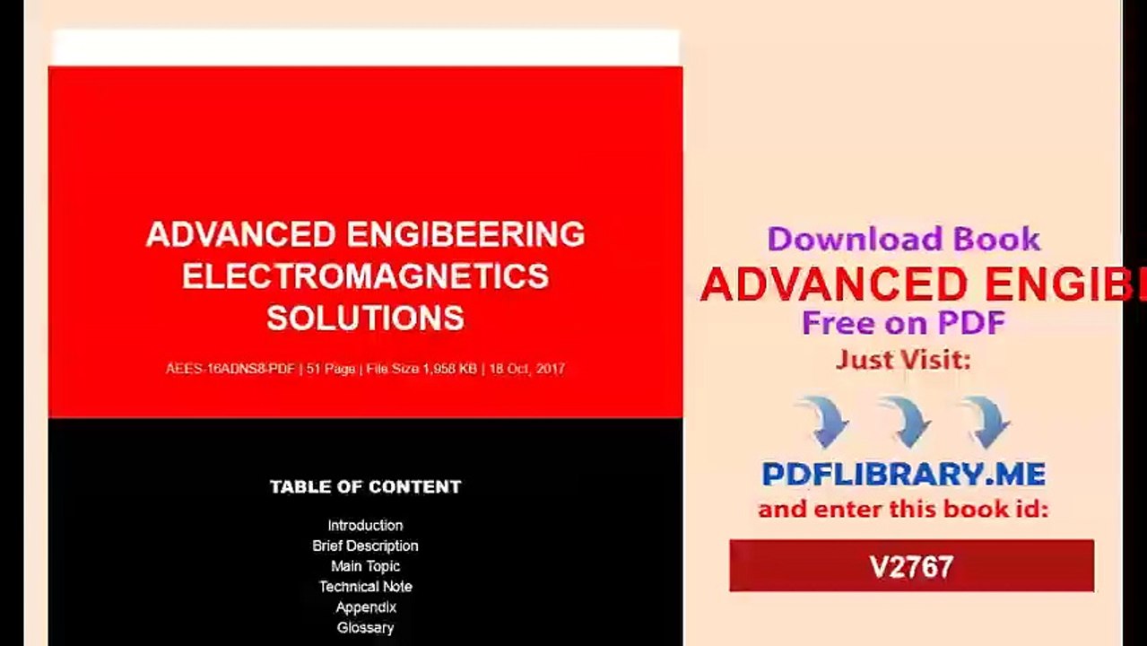 ADVANCED ENGIBEERING ELECTROMAGNETICS SOLUTIONS