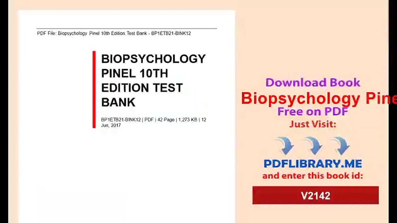 Biopsychology Pinel 10th Edition Test Bank