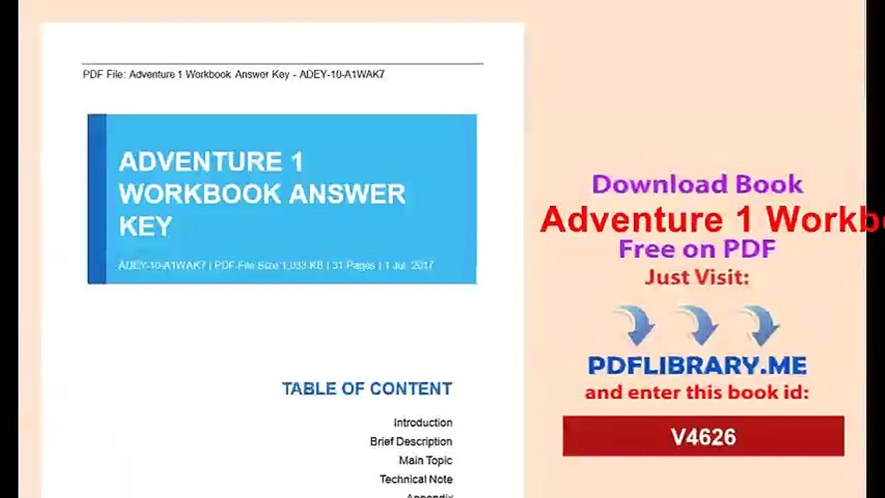 Adventure 1 Workbook Answer Key