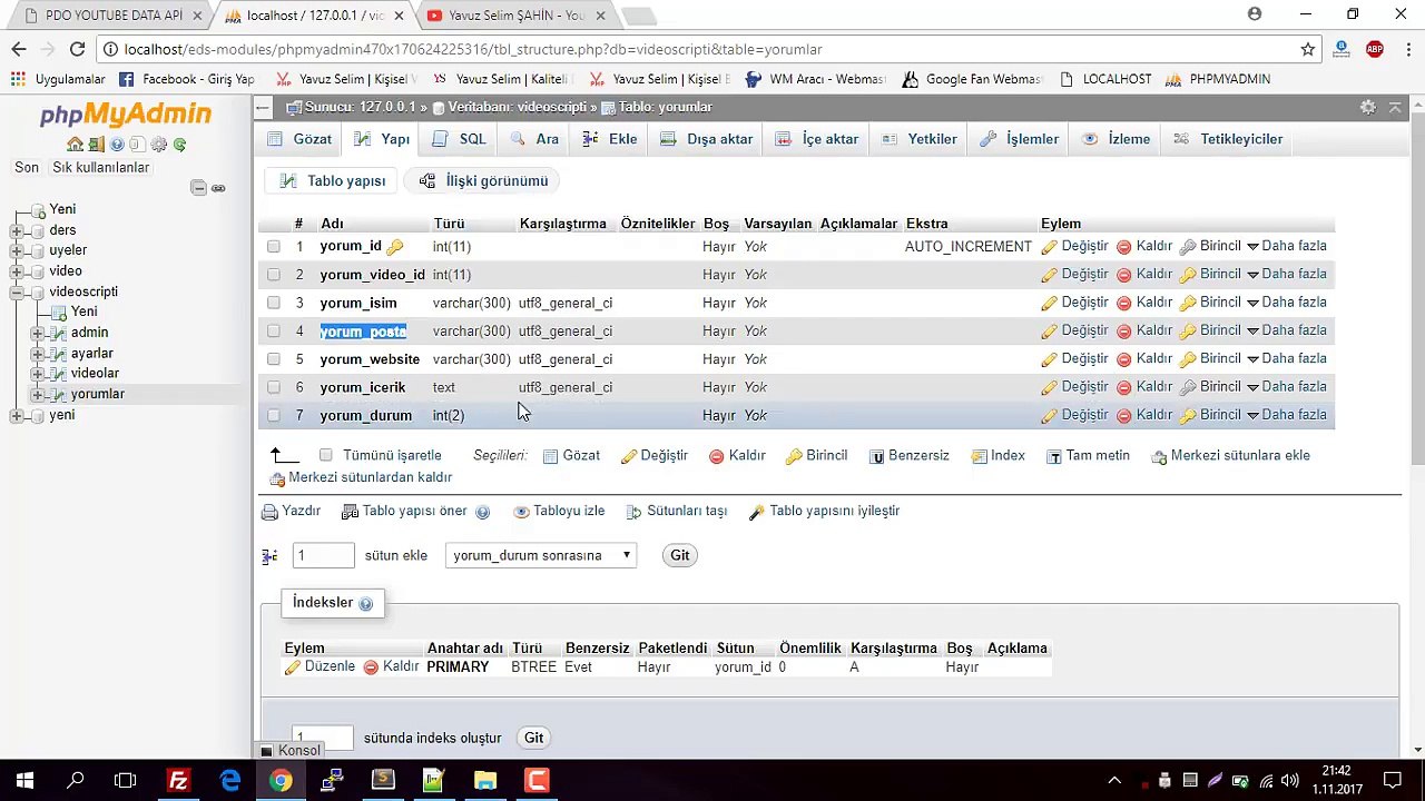 Pdo ile Youtube Data API Sıfırdan Video Scripti Kodlamak - Bölüm 3