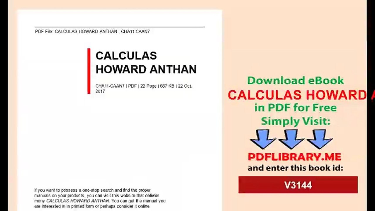 CALCULAS HOWARD ANTHAN