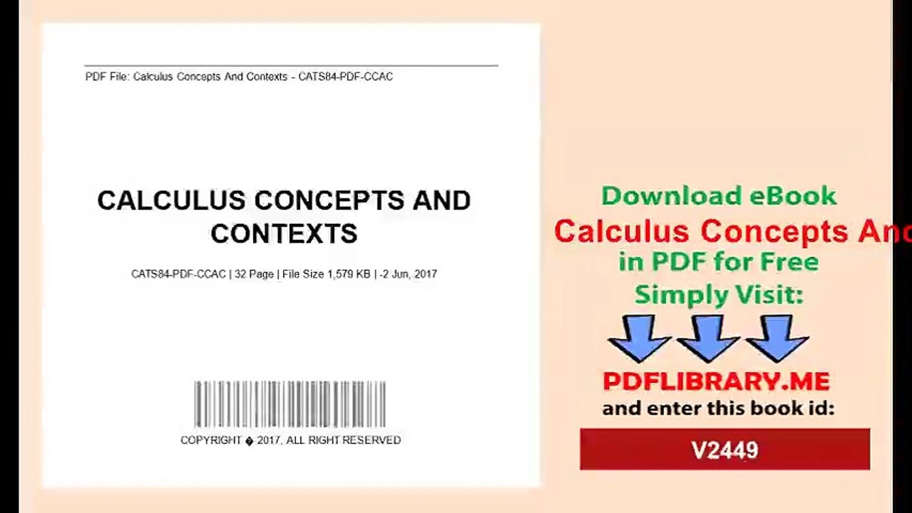 Calculus Concepts And Contexts