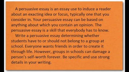 how to make a good persuasive essay